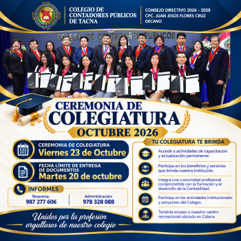 COLEGIATURA – OCTUBRE 2026                                                                                                                                                                                                                          